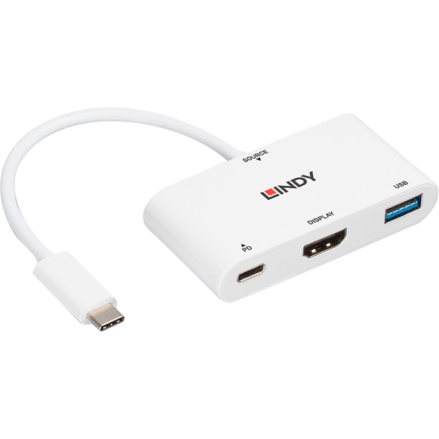 USB 3.2 Gen 1 Multiport-Hub, USB-C Stecker > USB-A + USB-C Buchse + HDMI-Buchse, USB-Hub von Lindy