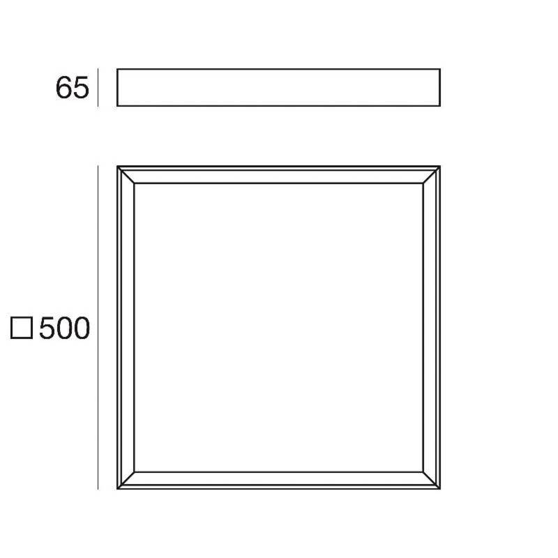 LED-Deckenleuchte Tara Q, 50 x 50 cm, schwarz, 3.000 K, Alu von Linea Light