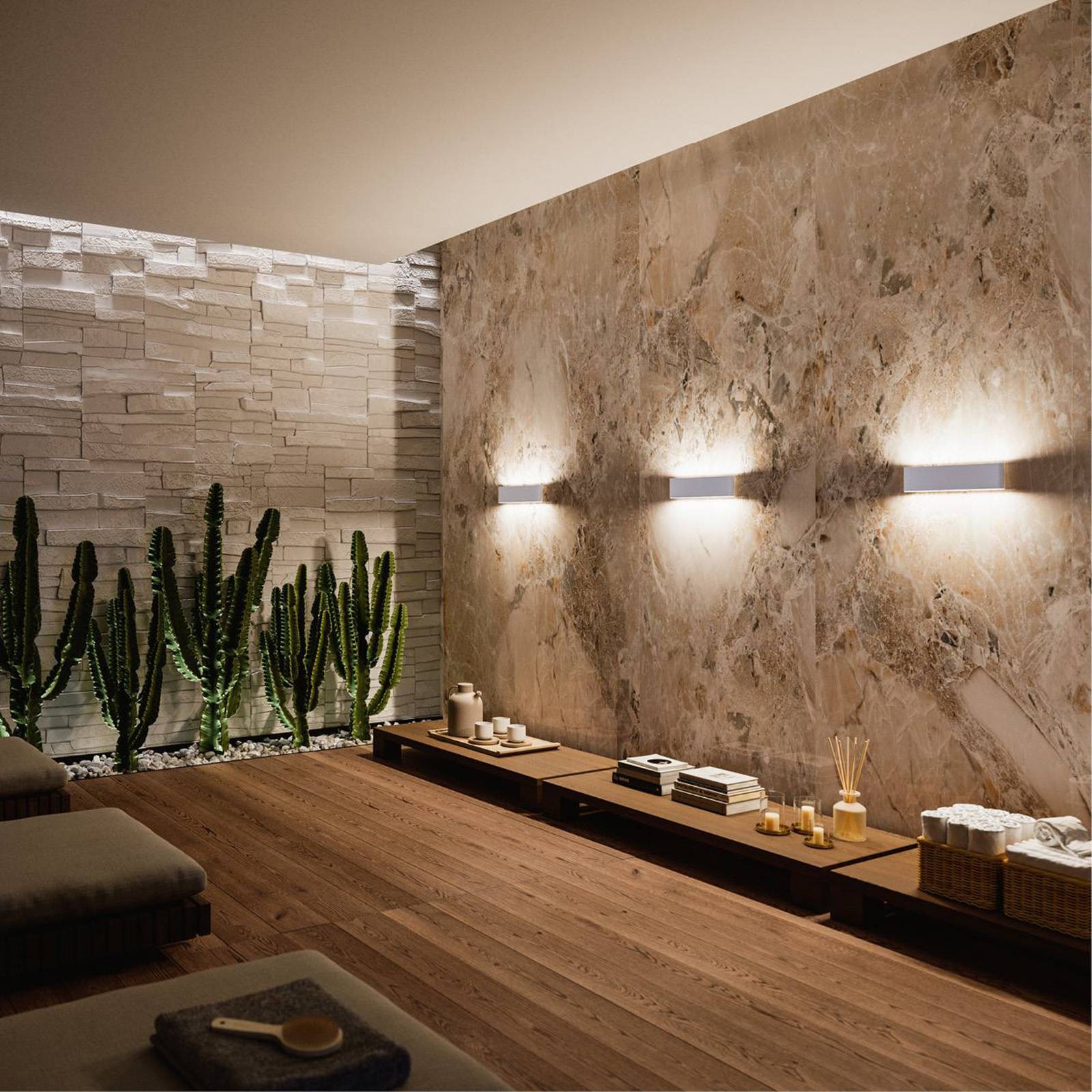 LED-Wandleuchte Satori, Breite 58,5 cm, weiß, 2.700 K, Alu LED-Wandleuchte Satori, Breite 58,5 cm, weiß, 2.700 K, Alu von Linea Light