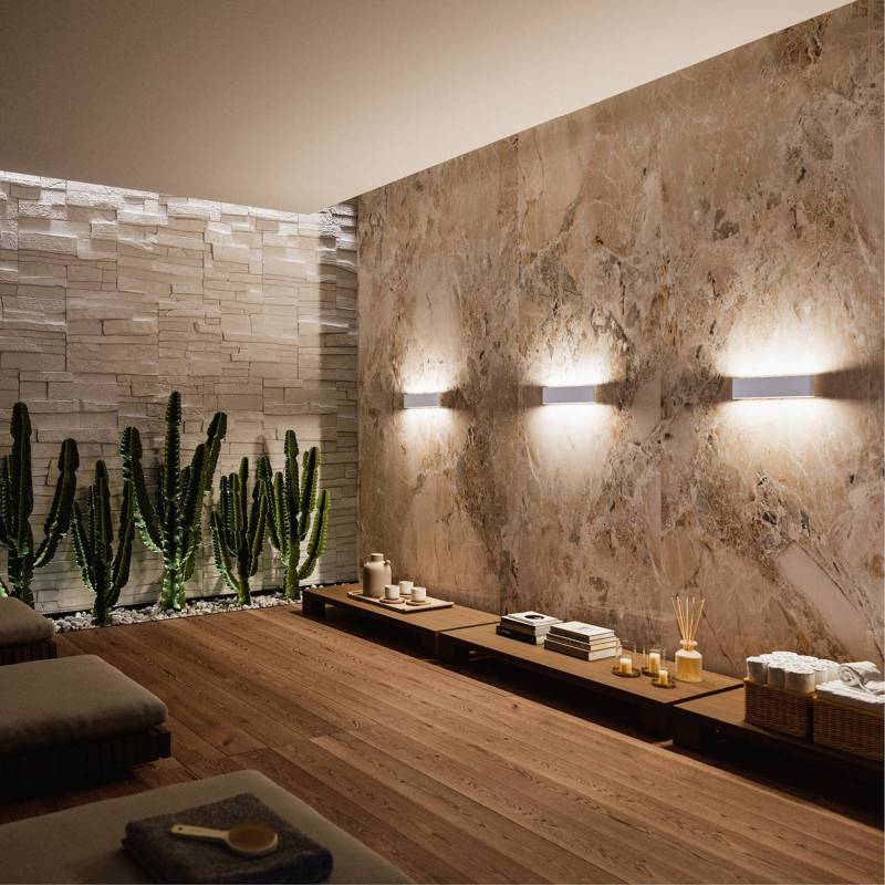 LED-Wandleuchte Satori, Breite 58,5 cm, weiß, 2.700 K, Alu von Linea Light