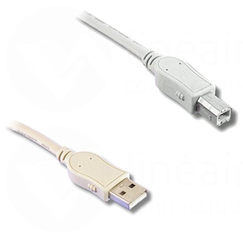 Lineaire PCUSB212C Kabel USB 2.0 Typ A männlich/Typ B männlich, 1,80 m, beige von Lineaire