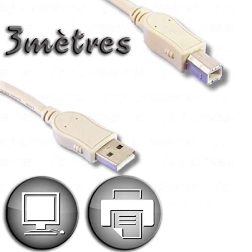 Lineaire pcusb212e Kabel USB 2.0 Typ A Stecker/B Stecker 3 m beige von Lineaire