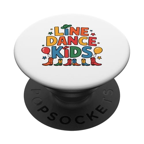 Line Dance Kinder fröhliche Kinder tanzen PopSockets Klebender PopGrip Line Dance Kinder fröhliche Kinder tanzen PopSockets Klebender PopGrip von Linedance Fröhliche Line Dance Designs für Kinder