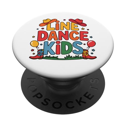 Line Dance Kinder fröhliche Kinder tanzen PopSockets Klebender PopGrip Line Dance Kinder fröhliche Kinder tanzen PopSockets Klebender PopGrip von Linedance Fröhliche Line Dance Designs für Kinder