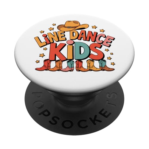 Line Dance Kinder fröhliche Kinder tanzen PopSockets Klebender PopGrip Line Dance Kinder fröhliche Kinder tanzen PopSockets Klebender PopGrip von Linedance Fröhliche Line Dance Designs für Kinder