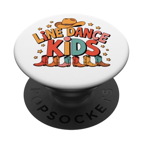 Line Dance Kinder fröhliche Kinder tanzen PopSockets Klebender PopGrip Line Dance Kinder fröhliche Kinder tanzen PopSockets Klebender PopGrip von Linedance Fröhliche Line Dance Designs für Kinder