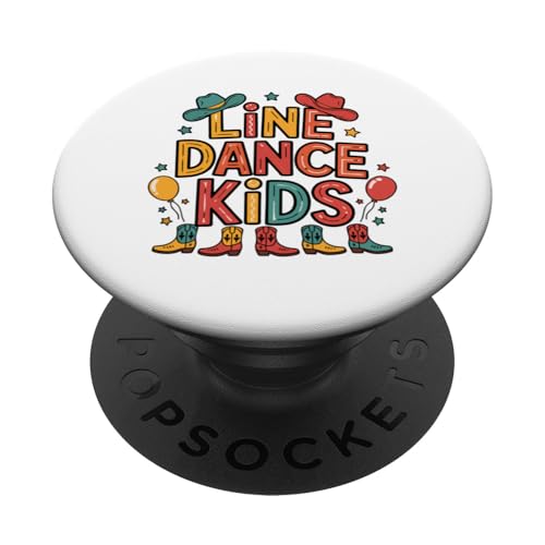 Line Dance Kinder fröhliche Kinder tanzen PopSockets Klebender PopGrip Line Dance Kinder fröhliche Kinder tanzen PopSockets Klebender PopGrip von Linedance Fröhliche Line Dance Designs für Kinder
