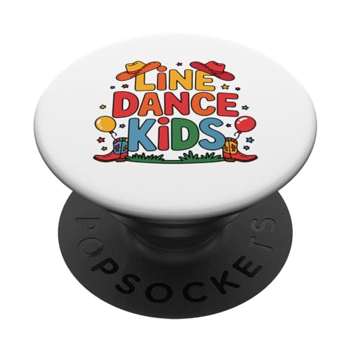 Line Dance Kinder fröhliche Kinder tanzen PopSockets Klebender PopGrip Line Dance Kinder fröhliche Kinder tanzen PopSockets Klebender PopGrip von Linedance Fröhliche Line Dance Designs für Kinder