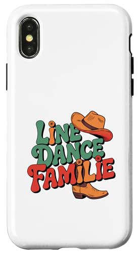 Line Dance Familie tanzende Kinder, Papa und Mama Hülle für iPhone X/XS von Linedance Fröhliche Line Dance Designs für alle
