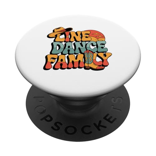 Line Dance Familie tanzende Kinder, Papa und Mama PopSockets Klebender PopGrip Line Dance Familie tanzende Kinder, Papa und Mama PopSockets Klebender PopGrip von Linedance Fröhliche Line Dance Designs für alle