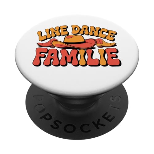 Line Dance Familie tanzende Kinder, Papa und Mama PopSockets Klebender PopGrip Line Dance Familie tanzende Kinder, Papa und Mama PopSockets Klebender PopGrip von Linedance Fröhliche Line Dance Designs für alle