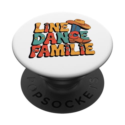 Line Dance Familie tanzende Kinder, Papa und Mama PopSockets Klebender PopGrip Line Dance Familie tanzende Kinder, Papa und Mama PopSockets Klebender PopGrip von Linedance Fröhliche Line Dance Designs für alle