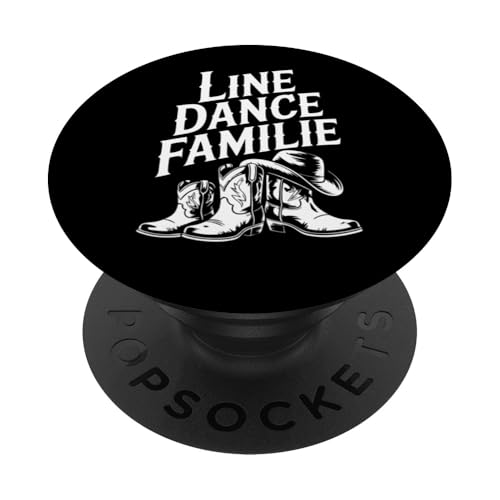 Line Dance Familie tanzende Kinder, Papa und Mama PopSockets Klebender PopGrip Line Dance Familie tanzende Kinder, Papa und Mama PopSockets Klebender PopGrip von Linedance Fröhliche Line Dance Designs für alle