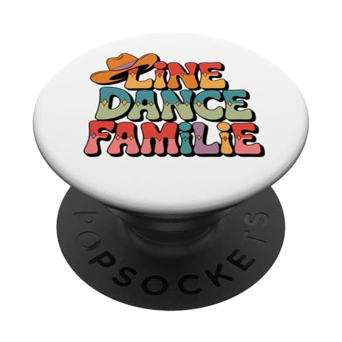 Line Dance Familie tanzende Kinder, Papa und Mama PopSockets Klebender PopGrip Line Dance Familie tanzende Kinder, Papa und Mama PopSockets Klebender PopGrip von Linedance Fröhliche Line Dance Designs für alle