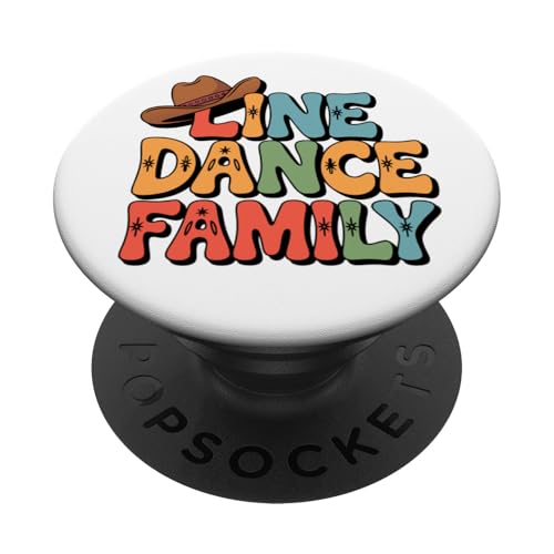 Line Dance Familie tanzende Kinder, Papa und Mama PopSockets Klebender PopGrip Line Dance Familie tanzende Kinder, Papa und Mama PopSockets Klebender PopGrip von Linedance Fröhliche Line Dance Designs für alle