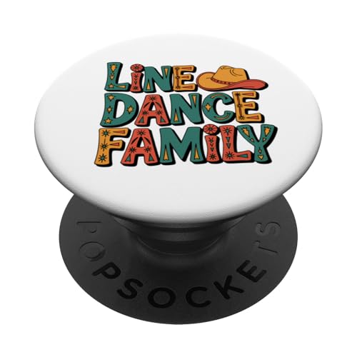Line Dance Familie tanzende Kinder, Papa und Mama PopSockets Klebender PopGrip Line Dance Familie tanzende Kinder, Papa und Mama PopSockets Klebender PopGrip von Linedance Fröhliche Line Dance Designs für alle