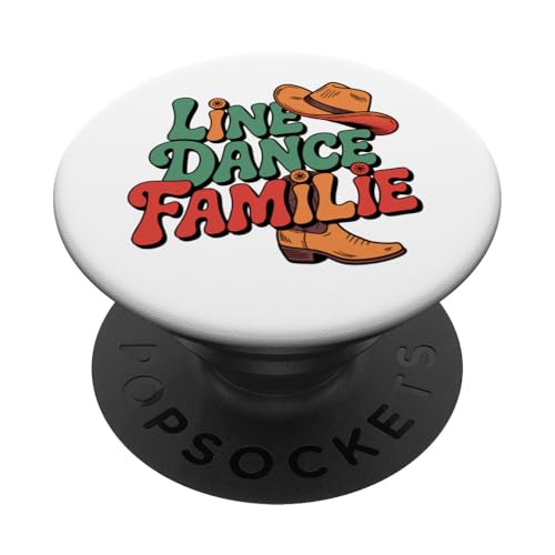 Line Dance Familie tanzende Kinder, Papa und Mama PopSockets Klebender PopGrip Line Dance Familie tanzende Kinder, Papa und Mama PopSockets Klebender PopGrip von Linedance Fröhliche Line Dance Designs für alle
