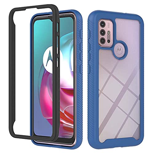 Liner Hülle für Motorola Moto G30/Moto G20/Moto G10/Moto G10 Power, Durchsichtig Stoßfest Handyhülle Robuste Silikon Schutzhülle PC + TPU Bumper Case Cover - Blau von Liner