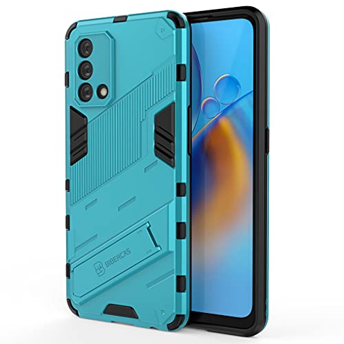 Liner Hülle für Oppo A74 4G, [Militärische Stoßfest Case] Ultra Dünn Harter PC Sanft TPU Schutzhülle Handyhülle mit Stabilem Faltbar Ständer für Oppo A74 4G - Blau von Liner