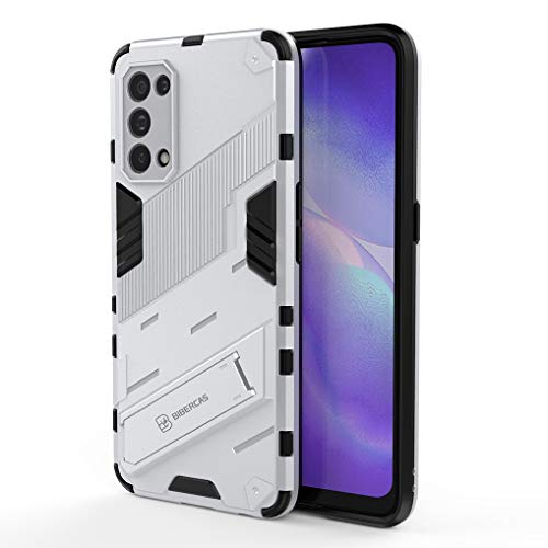 Liner Hülle für Oppo Find X3 Lite, [Militärische Stoßfest Case] Ultra Dünn Harter PC Sanft TPU Schutzhülle Handyhülle mit Stabilem Faltbar Ständer für Oppo Find X3 Lite - Weiß von Liner