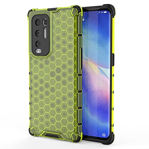 Liner Hülle für Oppo Find X3 Neo, Ultra Dünn Weiche Silikon Kratzfest TPU Bumper Schutzhülle [Luftkissenecke] [Waben-Wärmeableitungsstruktur] Militärische Stoßfest Handyhülle - Grün von Liner