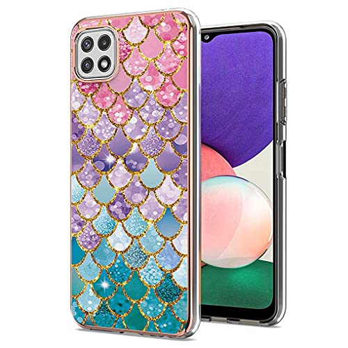 Liner Hülle für Samsung Galaxy A22 5G, Bunte Muster Ultra Dünn Glänzend Weich Silikon TPU Stoßfest Handyhülle Cover Flexibel Handytasche Schutzhülle für Samsung Galaxy A22 5G - Farbe Squama von Liner