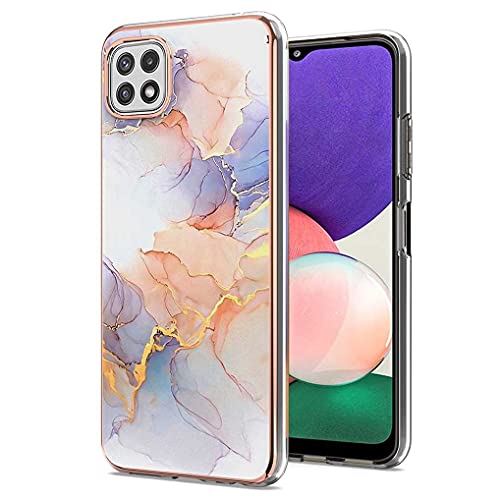 Liner Hülle für Samsung Galaxy A22 5G, Bunte Muster Ultra Dünn Glänzend Weich Silikon TPU Stoßfest Handyhülle Cover Flexibel Handytasche Schutzhülle für Samsung Galaxy A22 5G - Marmor weiß von Liner