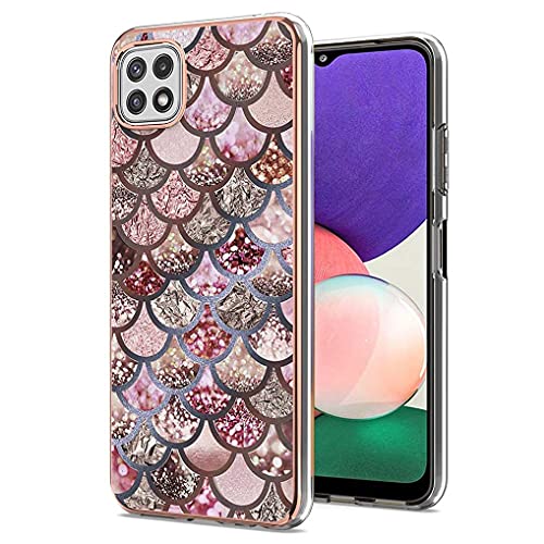 Liner Hülle für Samsung Galaxy A22 5G, Bunte Muster Ultra Dünn Glänzend Weich Silikon TPU Stoßfest Handyhülle Cover Flexibel Handytasche Schutzhülle für Samsung Galaxy A22 5G - Rosa Squama von Liner