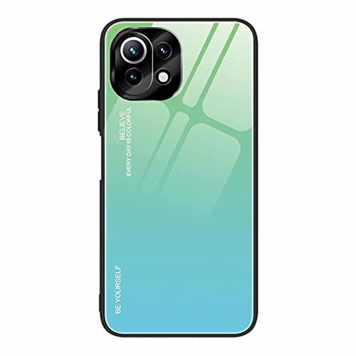 Liner Hülle für Xiaomi 11 Lite 5G NE/Xiaomi Mi 11 Lite, Ultradünne Hochwertigem Gehärtetem Glas Zurück & Weich Silikon TPU Handyhülle Farbverlauf Farbe Case Stoßfest Schutzhülle, Jugend Grün Liner Hülle für Xiaomi 11 Lite 5G NE/Xiaomi Mi 11 Lite, Ultradünne Hochwertigem Gehärtetem Glas Zurück & Weich Silikon TPU Handyhülle Farbverlauf Farbe Case Stoßfest Schutzhülle, Jugend Grün von Liner