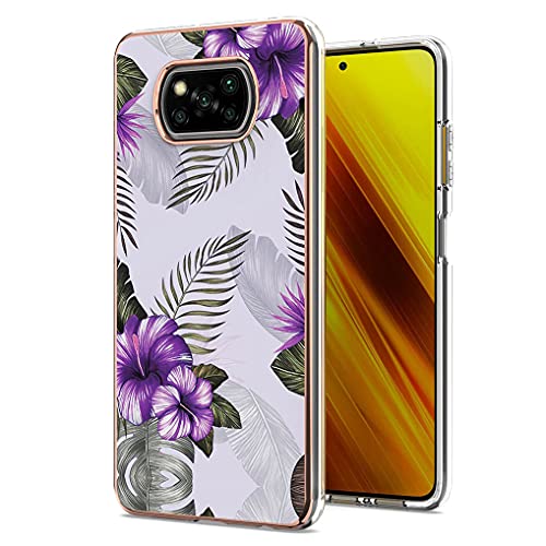 Liner Hülle für Xiaomi Poco X3 Pro/Poco X3 NFC, Bunte Muster Ultra Dünn Glänzend Weich Silikon TPU Stoßfest Handyhülle Flexibel Handytasche Schutzhülle für Xiaomi Poco X3 Pro - Lila Blume Liner Hülle für Xiaomi Poco X3 Pro/Poco X3 NFC, Bunte Muster Ultra Dünn Glänzend Weich Silikon TPU Stoßfest Handyhülle Flexibel Handytasche Schutzhülle für Xiaomi Poco X3 Pro - Lila Blume von Liner