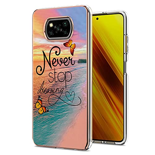 Liner Hülle für Xiaomi Poco X3 Pro/Poco X3 NFC, Bunte Muster Ultra Dünn Glänzend Weich Silikon TPU Stoßfest Handyhülle Flexibel Handytasche Schutzhülle für Xiaomi Poco X3 Pro - Traum Schmetterling von Liner