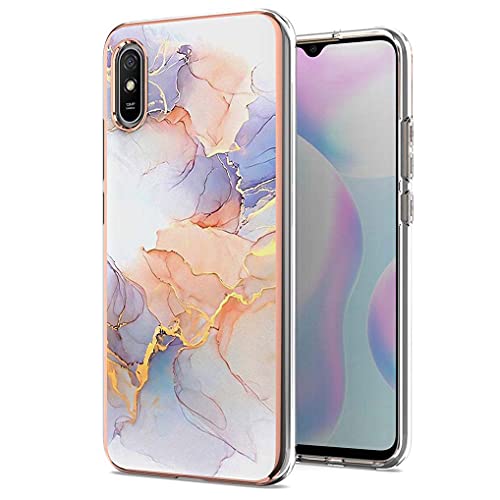 Liner Hülle für Xiaomi Redmi 9AT / Redmi 9A, Bunte Muster Ultra Dünn Glänzend Weich Silikon TPU Stoßfest Handyhülle Cover Flexibel Handytasche Schutzhülle für Xiaomi Redmi 9AT - Marmor weiß von Liner