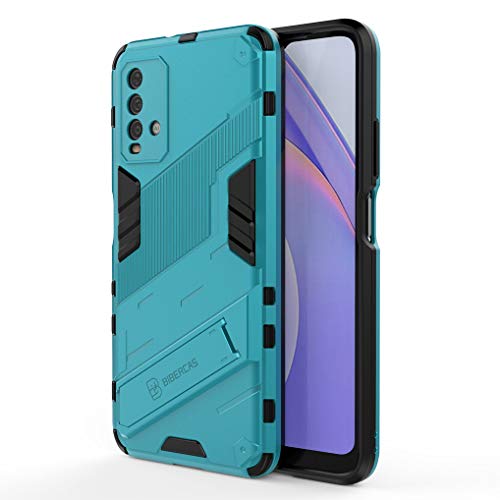 Liner Hülle für Xiaomi Redmi 9T, [Militärische Stoßfest Case] Ultra Dünn Harter PC Sanft TPU Schutzhülle Handyhülle mit Stabilem Faltbar Ständer für Xiaomi Redmi 9T - Blau von Liner