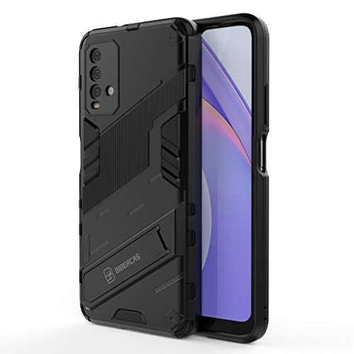 Liner Hülle für Xiaomi Redmi 9T, [Militärische Stoßfest Case] Ultra Dünn Harter PC Sanft TPU Schutzhülle Handyhülle mit Stabilem Faltbar Ständer für Xiaomi Redmi 9T - Schwarz von Liner