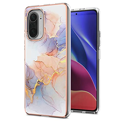 Liner Schutzhülle für Xiaomi Poco F3/Mi 11i 5G, ultradünn, elegant, aus weichem Silikon, Bunte Motive, glänzend, stoßfest, Kratzfest, TPU-Gel, robust, für Xiaomi Mi 11i 5G, Weiß marmoriert von Liner