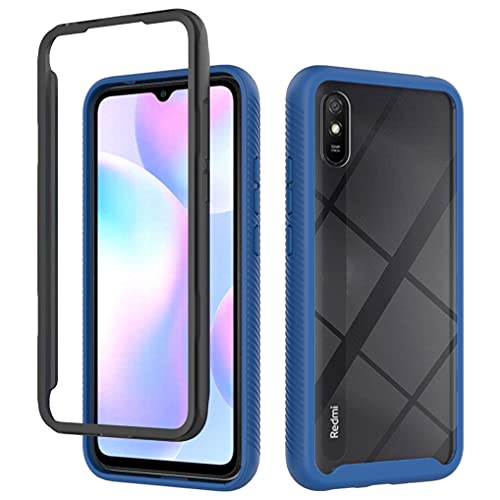 Liner Transparent Hülle für Xiaomi Redmi 9AT / Redmi 9A Handyhülle, Schutzhülle Ganzkörper Hochleistungs [Militärqualität] Stoßfeste Fallschutz-Telefonhülle für Xiaomi Redmi 9AT - Dunkelblau von Majen