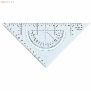 10 x Linex Geometrie-Dreieck 2622 22,5 cm transparent von Linex
