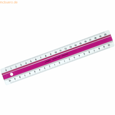 10 x Linex Lineal Super Ruler 20 cm mit Anti-Rutsch-Funktion pink von Linex