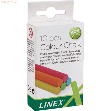 10 x Linex Tafelkreide rund bunt VE=10 Stück von Linex