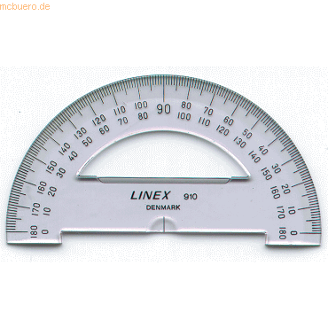 10 x Linex Winkelmesser S910 180 Grad 10cm transparent von Linex