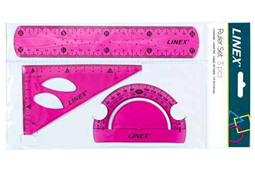 LINEX Geometrie-Set, 3-teilig, pink von Linex