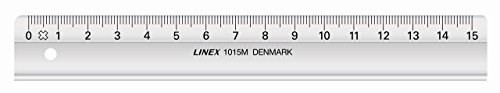 Linex 1015M Schul-Lineal 150 mm lang, 22 mm breit, glasklar, Tuschekante von Linex