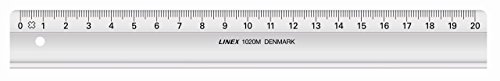 Linex 1020M Schul-Lineal 200 mm lang, 33 mm breit, glasklar, Tuschekante von Linex