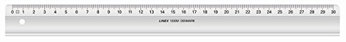 Linex 1030M Schul-Lineal 300 mm lang, 24,5 mm breit, glasklar, Tuschekante von Linex