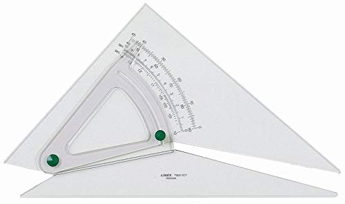 Linex 1120/10B verstellbarer Winkel, 320x250x2,5mm, kombiniert Dreieck und Winkelmesser von Linex