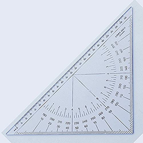 Linex 2800MH Nautischer Winkelmesser, Navigation Kursdreieck, 28 cm, Längenmaßskala 240mm, transparent von Linex