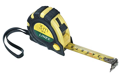 Linex Bandmaß 3m, cm- und Zoll-Skala, flexibler magnetischer Haken, Stop-and-Go-Funktion, Gürtelclip, Handschlaufe von Linex