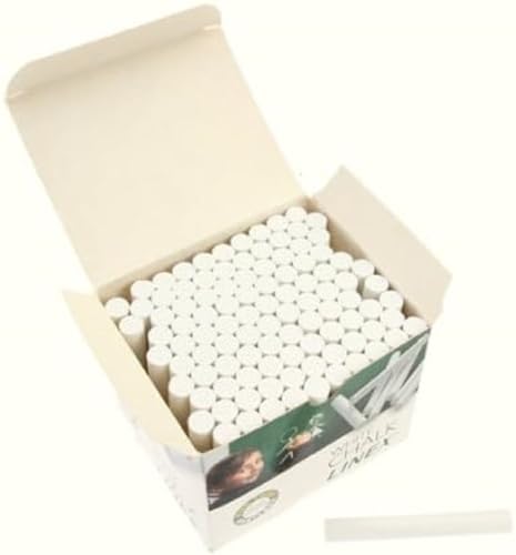 Linex CCCHW100 Tafel-Kreide, rund, 80x10 mm (HxB), staubfrei, weiß, 100 Stück von Linex