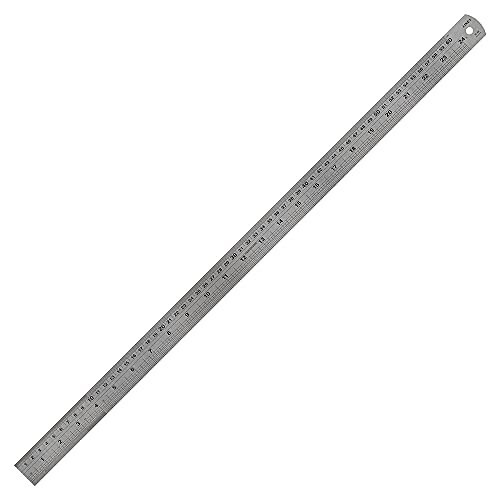 Linex Edelstahl-Lineal metrische und englische Maßeinheiten mit Umrechnungstabelle 600 mm von Linex
