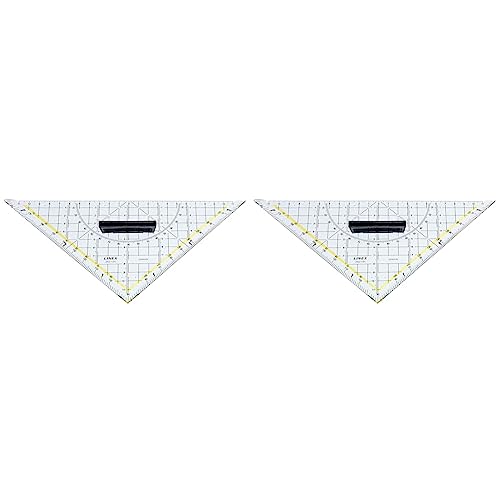 Linex Geometrie-Dreieck mit Griff 2621GH Hypotenuse 22,5 cm aus Kunststoff (Packung mit 2) von Linex